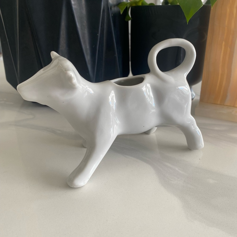 Vintage Ceramic Cow Creamer Pitcher with Handle